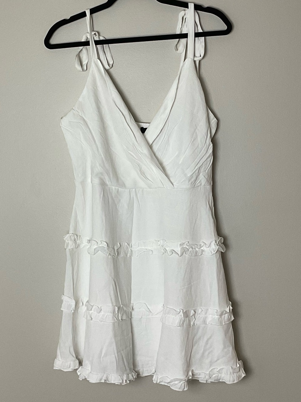Trixxi White Ruffle Tiered Mini Sundress Cottagecore Fairycore Boho Resort XL